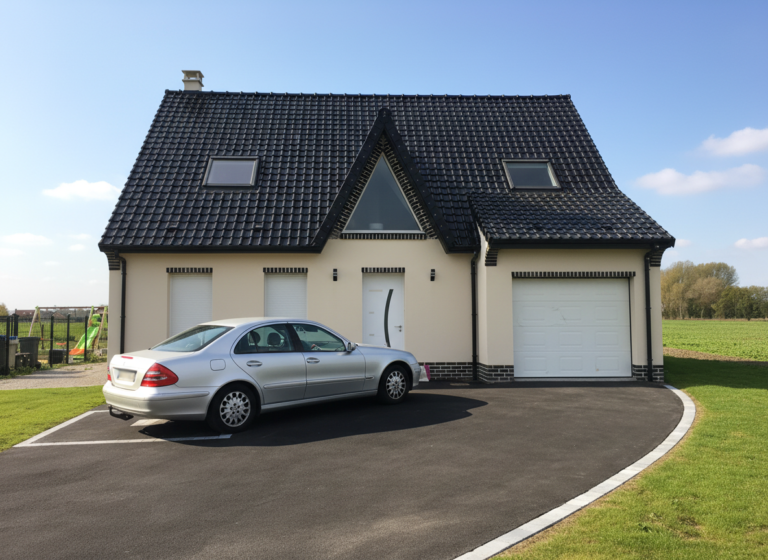 Construction d’une maison traditionnelle avec façade neuve et moderne