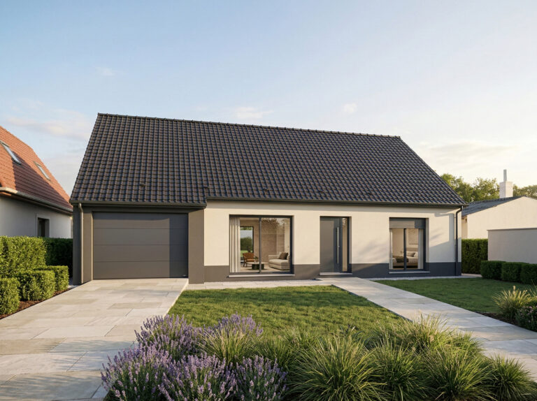 Construction d’une maison individuelle avec grande baie vitrée à Hazebrouck