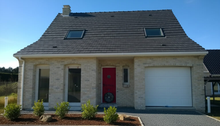 Maison individuelle neuve avec façade en brique construite par STBC dans le Nord